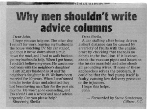Why Men Don’t Write Advice Columns
